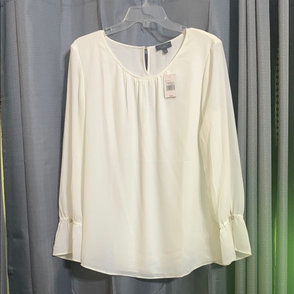 The Limited White Ruffled Long Sleeve Blouse
